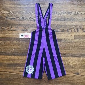 PURPLE AND BLACK STRIPED COTTON SINGLET
